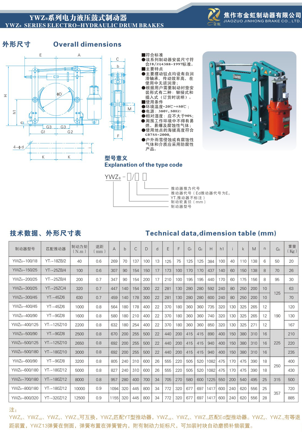 YWZB系列电力液压鼓式制动器-1