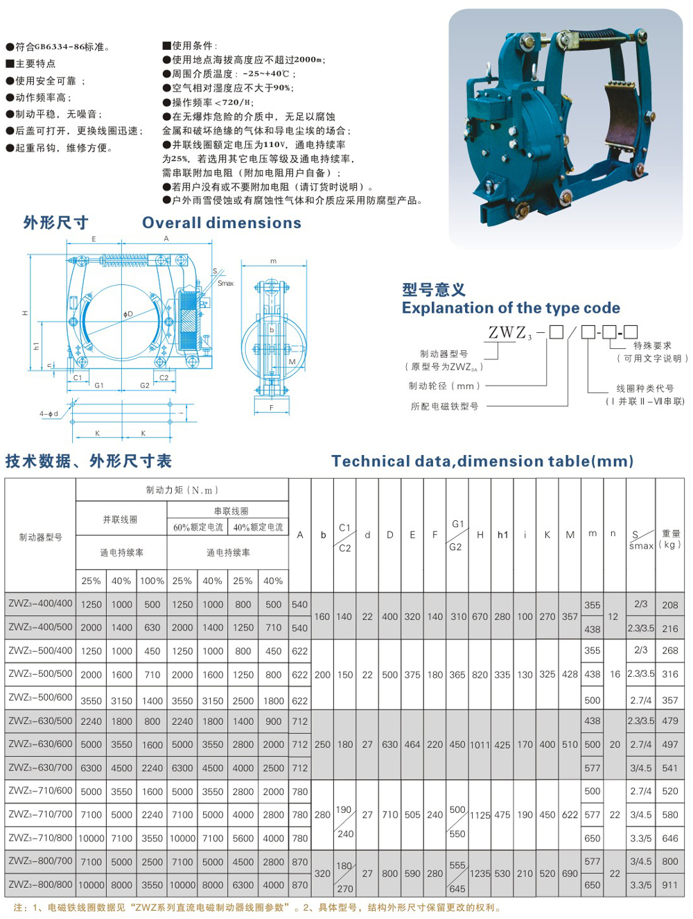 ZWZ3系列直流电磁鼓式制动器3